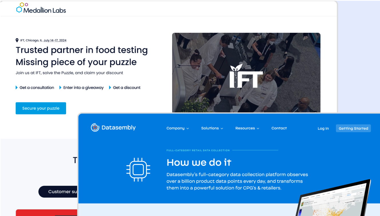 A preview of some of Convey Digital's B2B Website Strategy, Design, & Development client work.